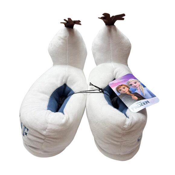 Ground Up Disney Frozen Olaf Snowman 3D Slip-On Plush Slippers Size 3 White New - Picture 10 of 12